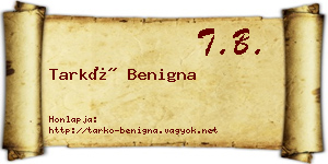 Tarkó Benigna névjegykártya